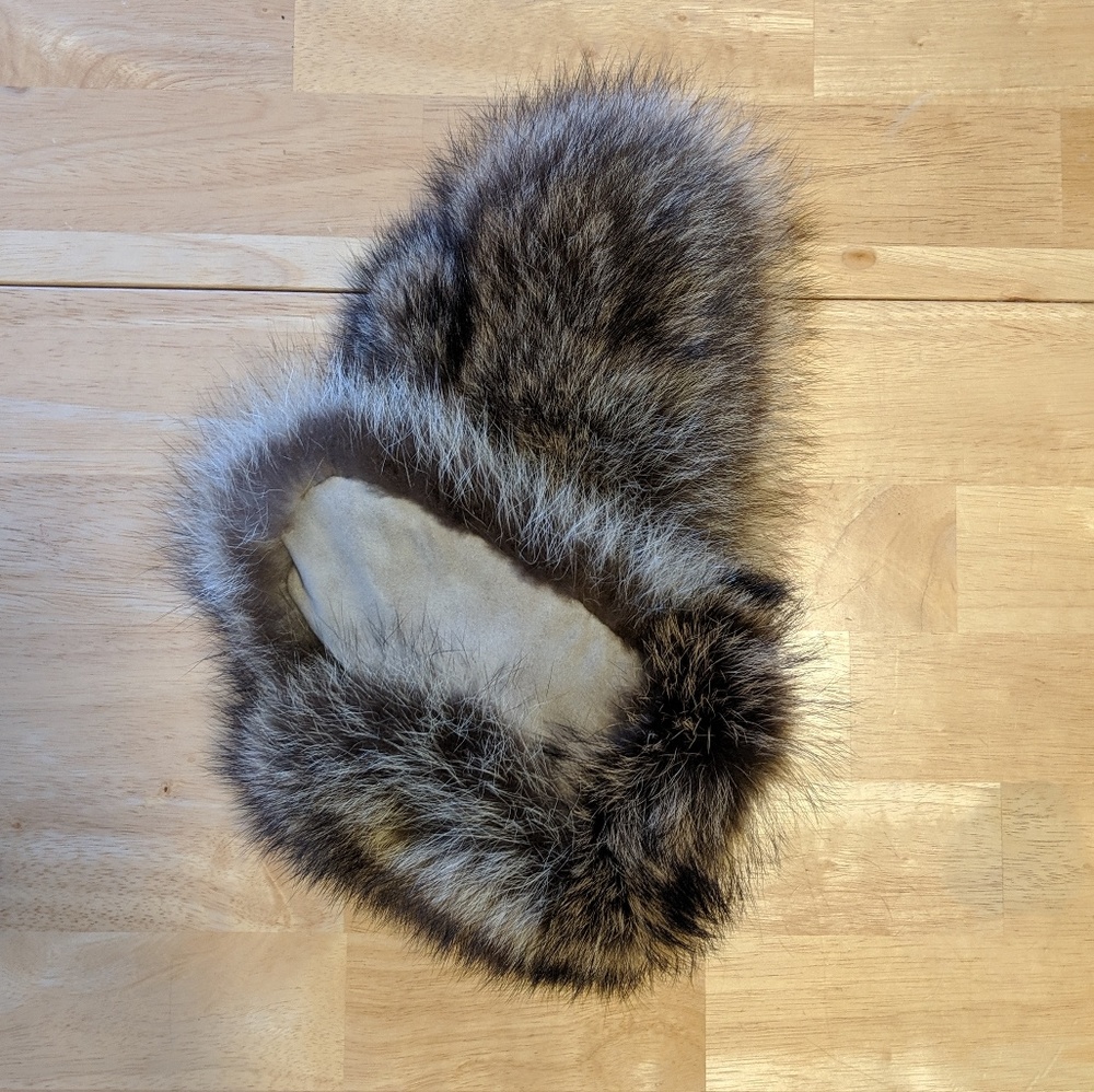 Handmade Raccoon Fur Mittens